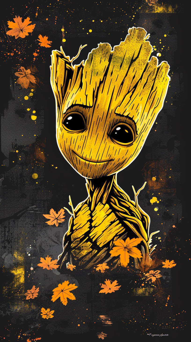 Vibrant I Am Groot HD Mobile Background for Android Phones