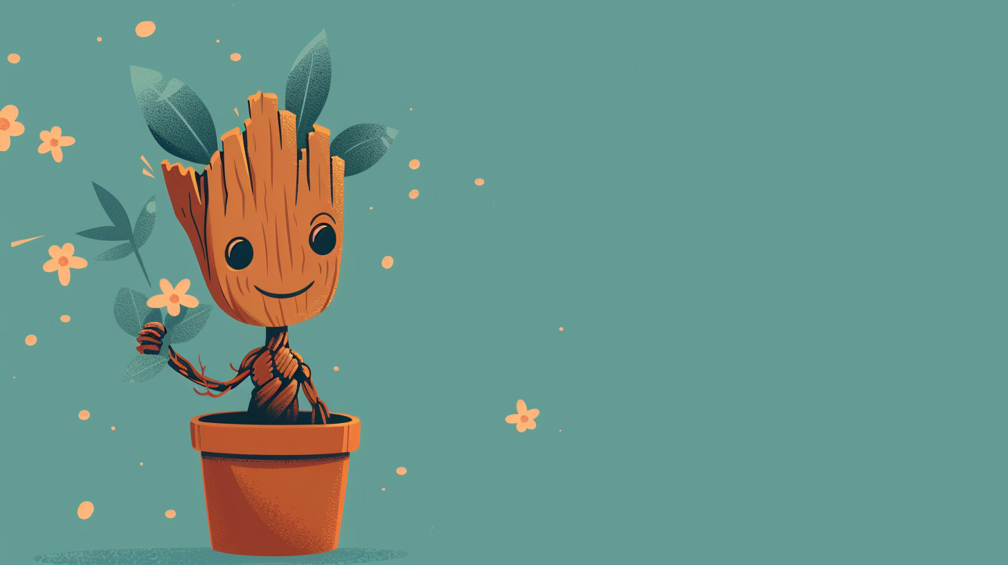 PC Wallpapers: Cute Groot in 16:9 Resolution