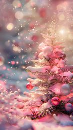 Sweet Pink Christmas Tree iPhone Background for the Holidays