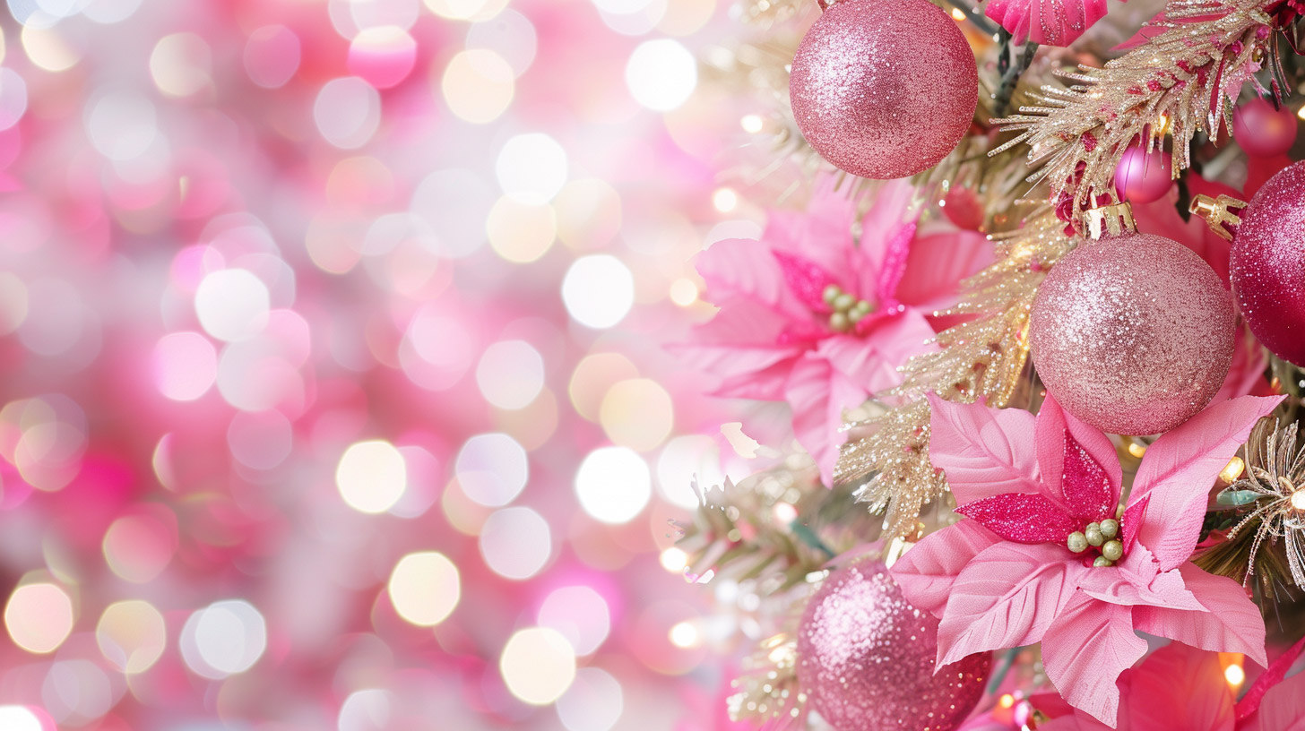 AI Wallpaper: Adorable Pink Christmas Tree Backgrounds