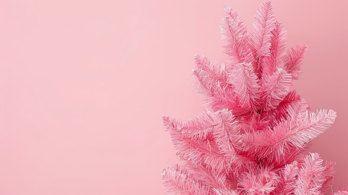 8K Cute Pink Christmas Tree Desktop Backgrounds