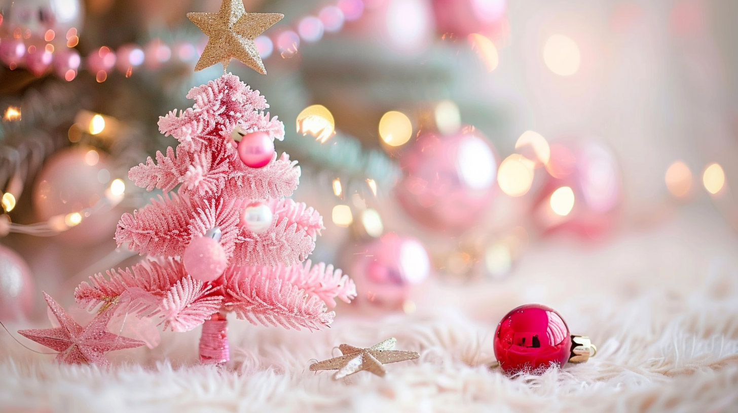 Free Download: Cute Pink Christmas Tree Wallpaper Collection