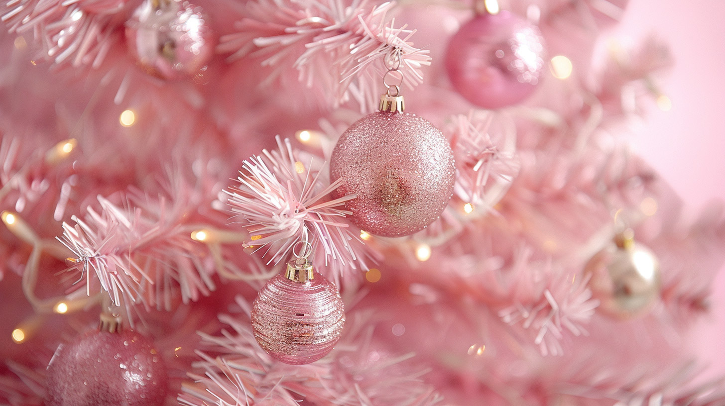 1920x1080 Cute Pink Christmas Tree Stock Photos