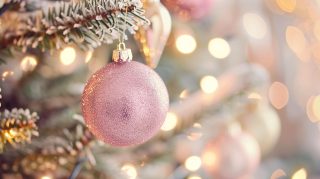 Joyful Cute Pink Christmas Tree HD Backgrounds