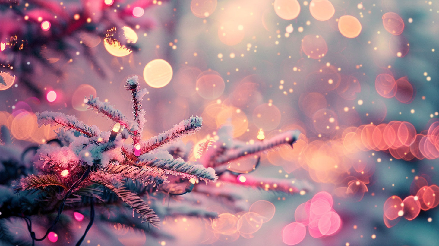 Digital Backgrounds: Cute Pink Christmas Tree for HD Displays