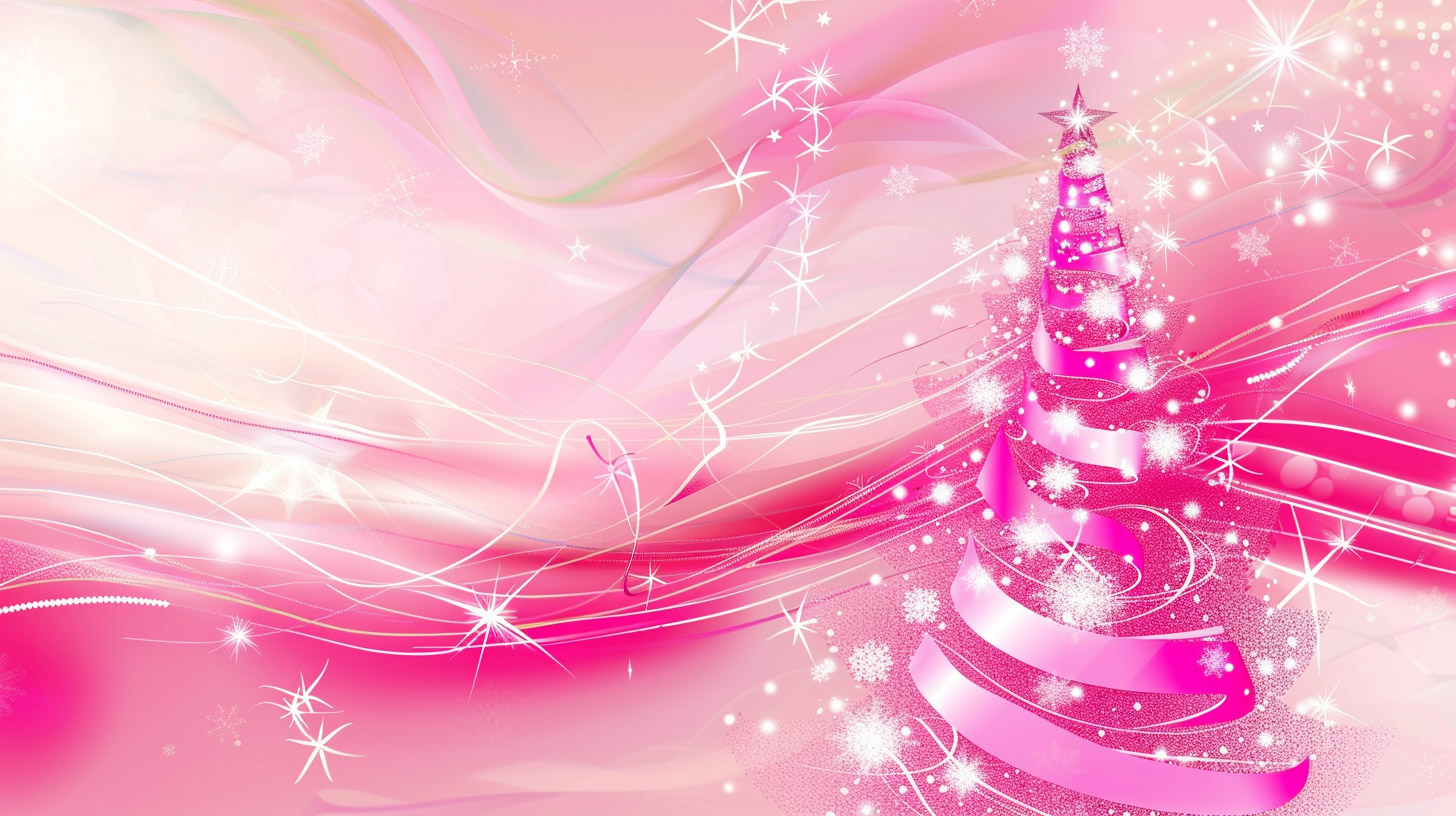 Vibrant Cute Pink Christmas Tree PC Wallpapers