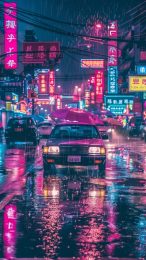 Authentic Digital Backgrounds for Phones: Cyberpunk Style