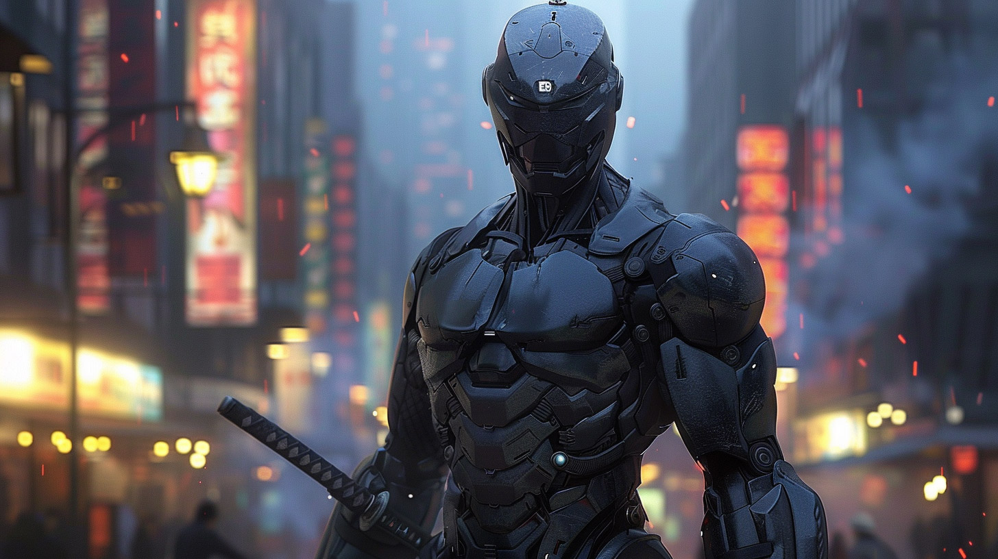 Explore Free AI Wallpaper for Cyborg Ninja Fans