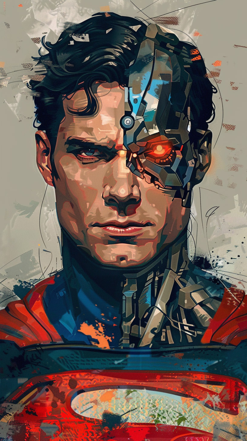 Download Stunning Cyborg Superman Digital Background Free