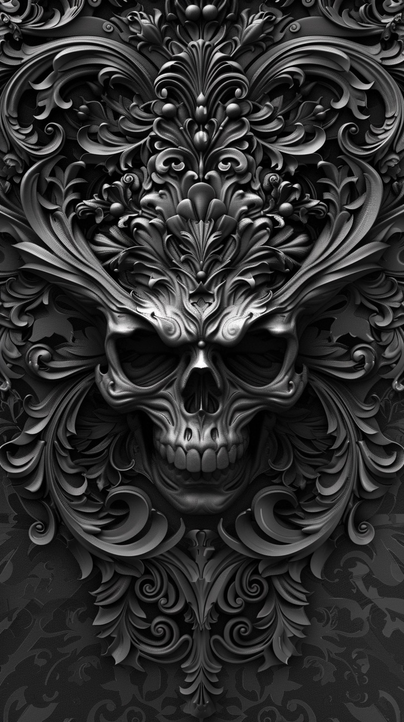 Dark Evil Skull Digital Background for Android Users