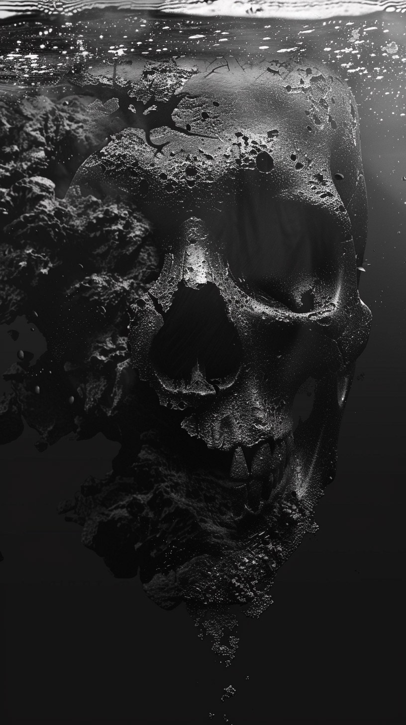 Stylish Dark Evil Skull Wallpaper for Mobile Backgrounds