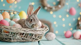 HD Wallpaper of Cute Bunny for Festive Decor