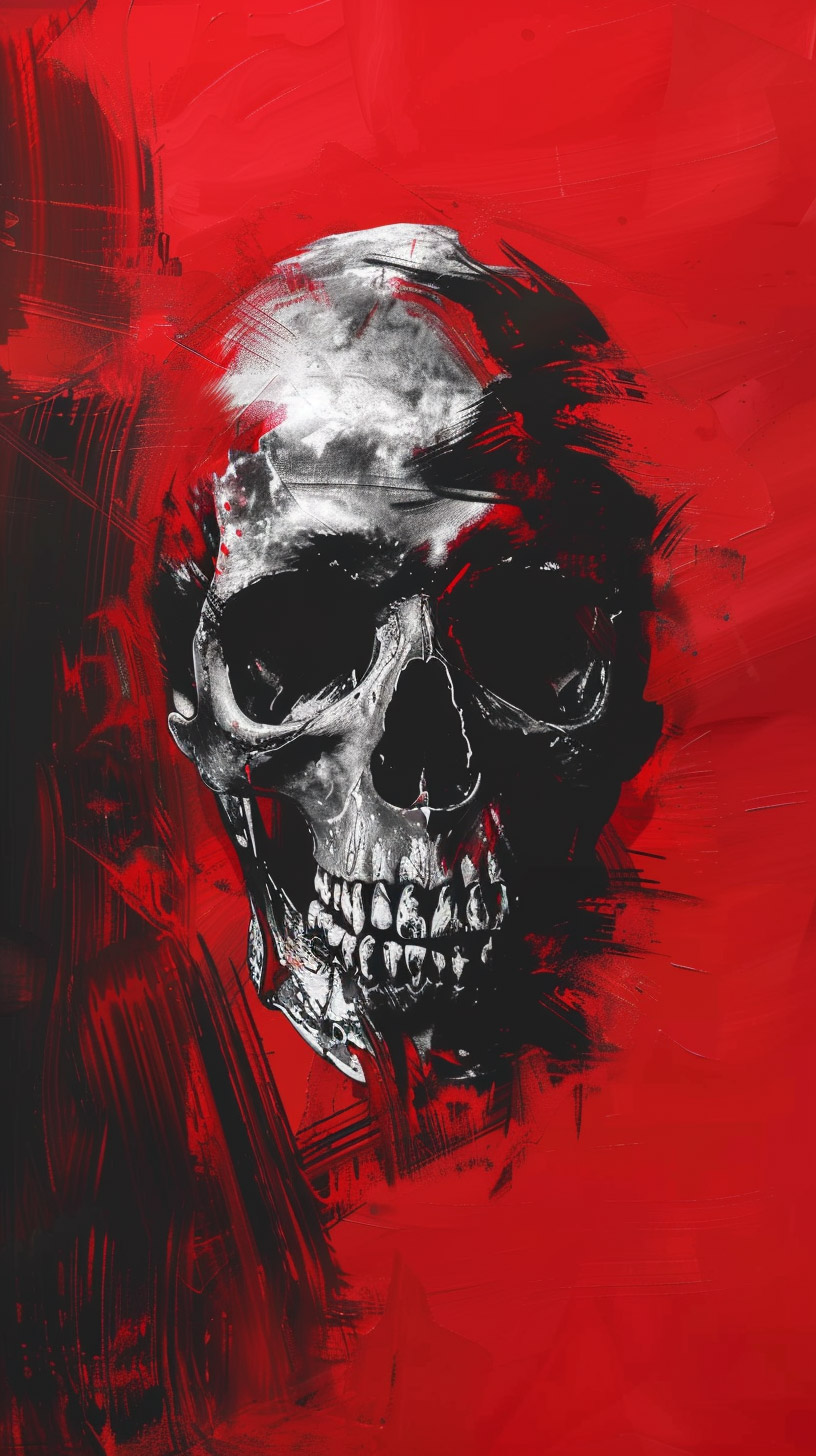 Eerie Evil Skull HD Mobile Wallpaper for iPhone