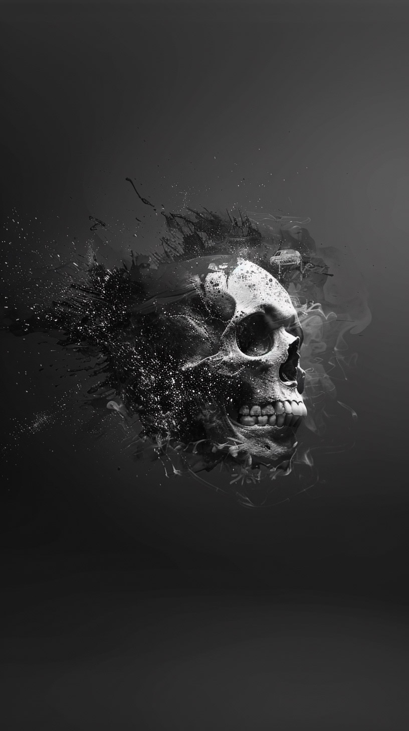 Download Scary Skull Digital Background for Android Phones