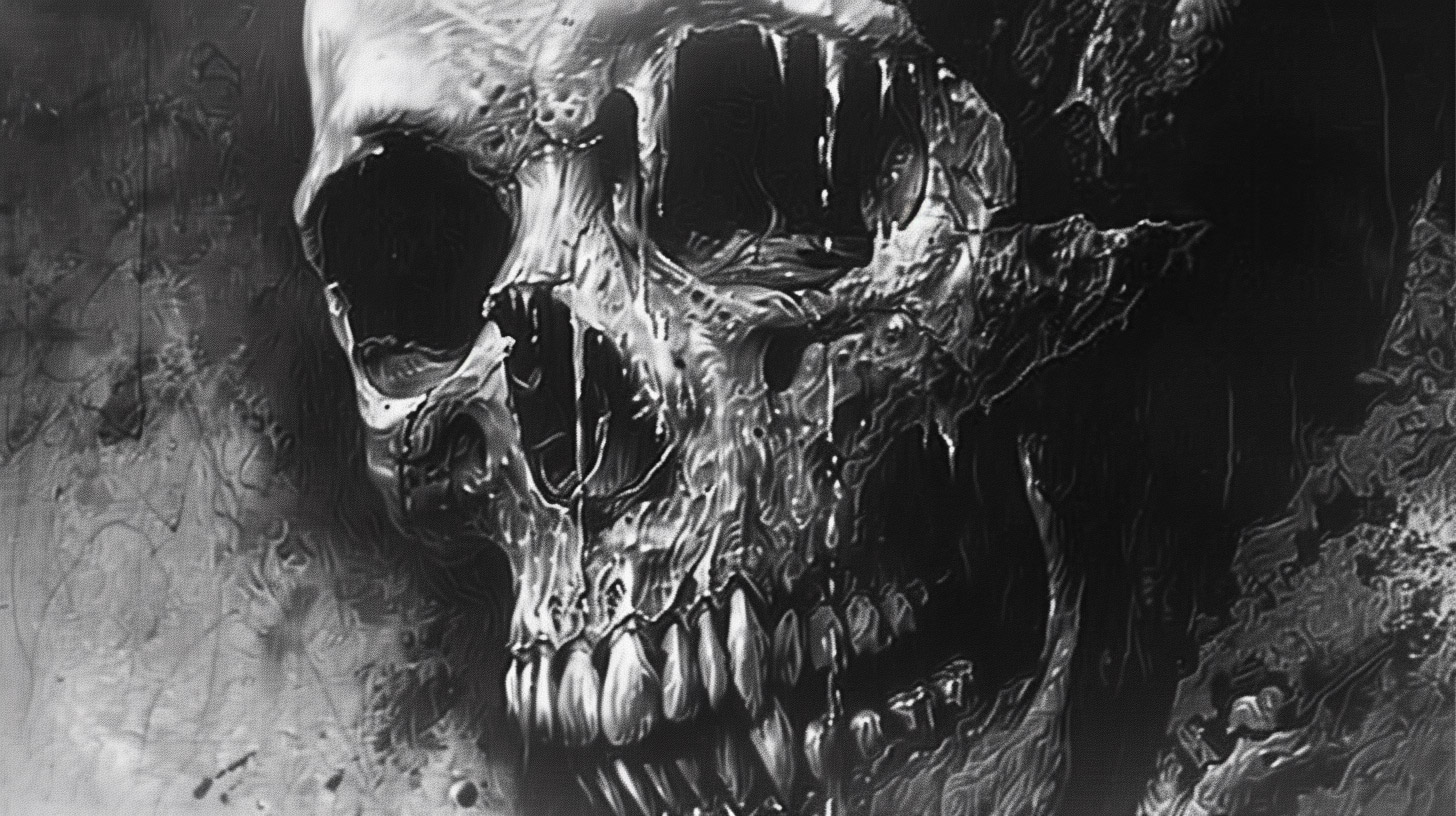 Dramatic Digital Background: Scary Skull Wallpaper in HD