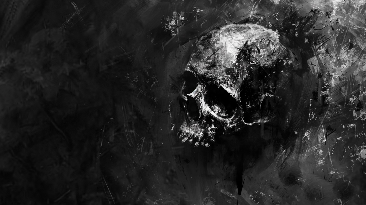 AI Wallpaper Featuring Dark Evil Skull Aesthetic