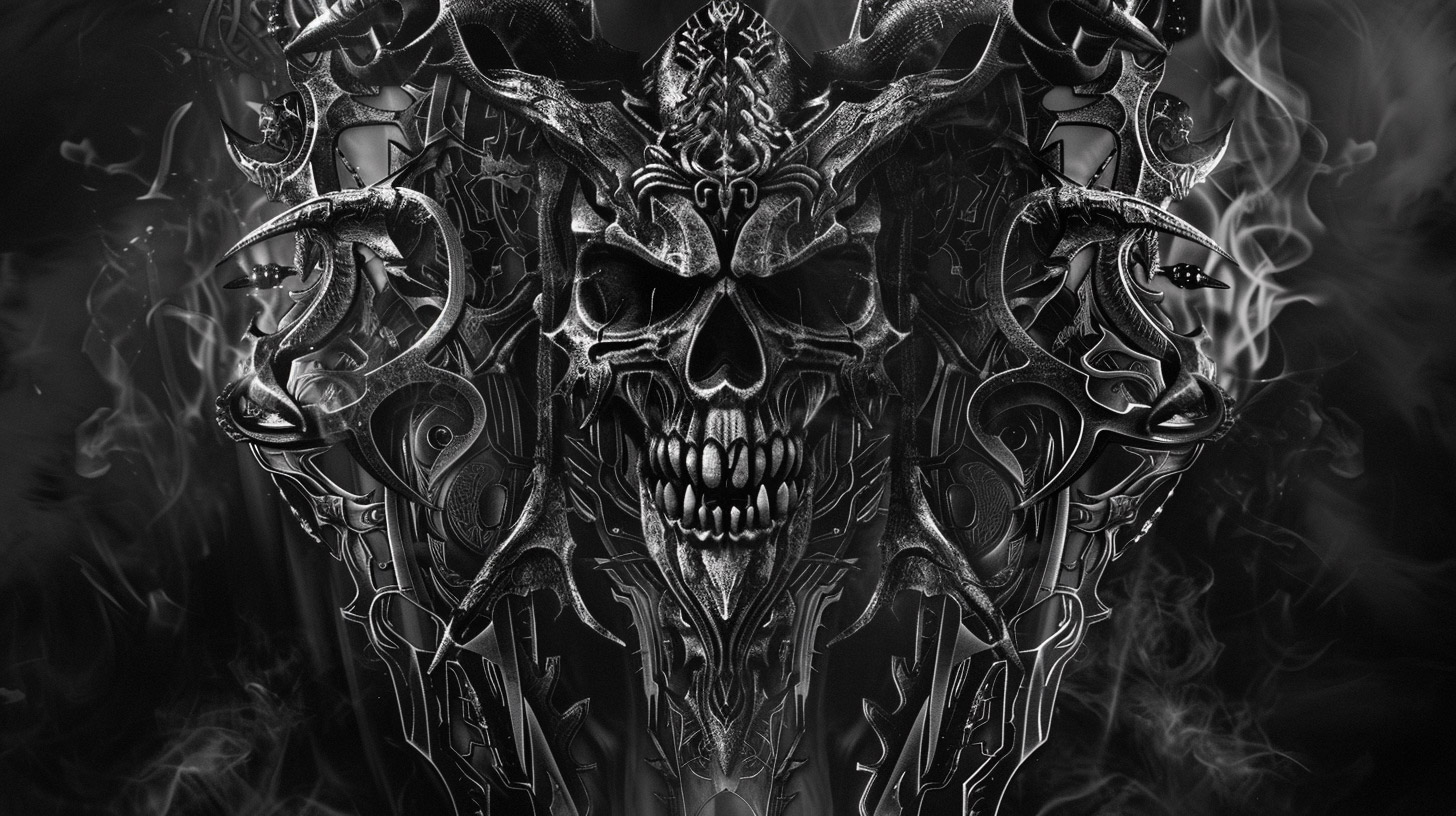 Unique Evil Skull Wallpaper in 16:9 Format