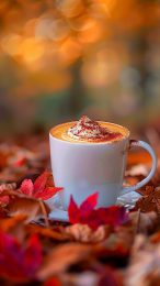 Charming Fall Coffee Images in 9:16 Format