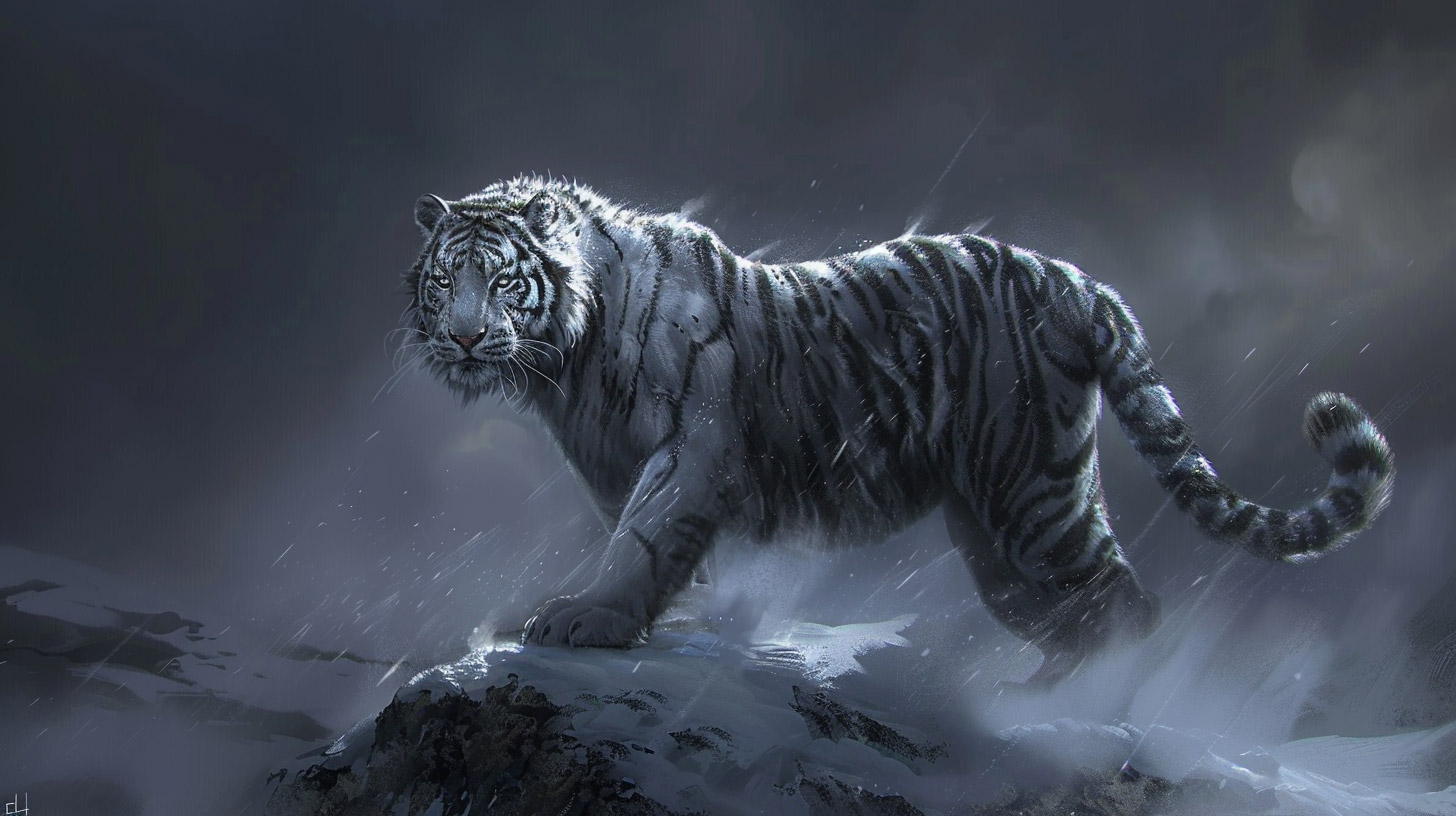 Ultra HD Fantasy White Tiger Desktop Background Images