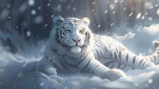 Download Free AI Wallpaper Featuring Majestic White Tigers