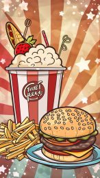 Free Fast Food Cartoon Background for Android Phones