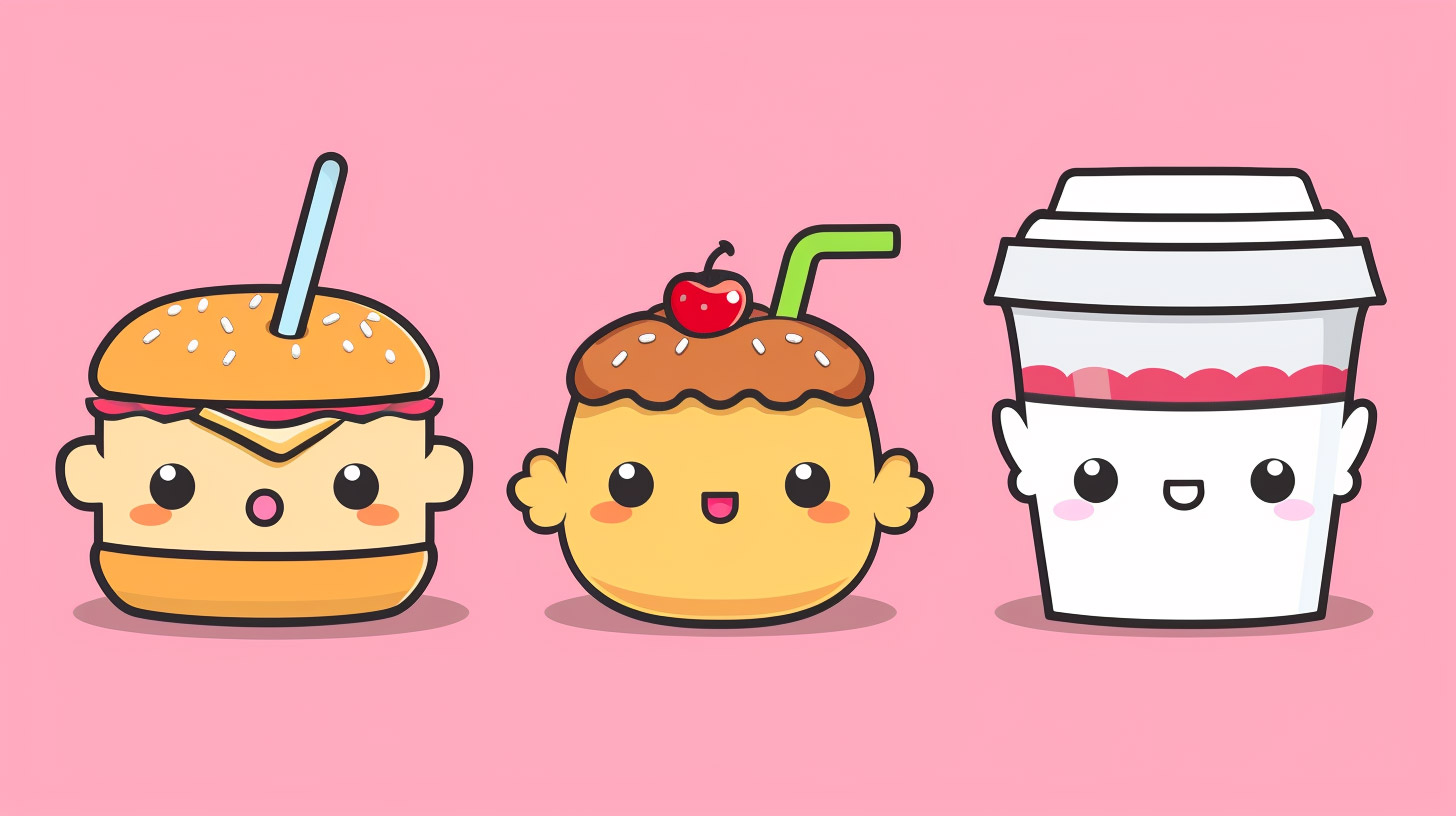 AI Wallpaper: Fun Fast Food Cartoon Desktop Images