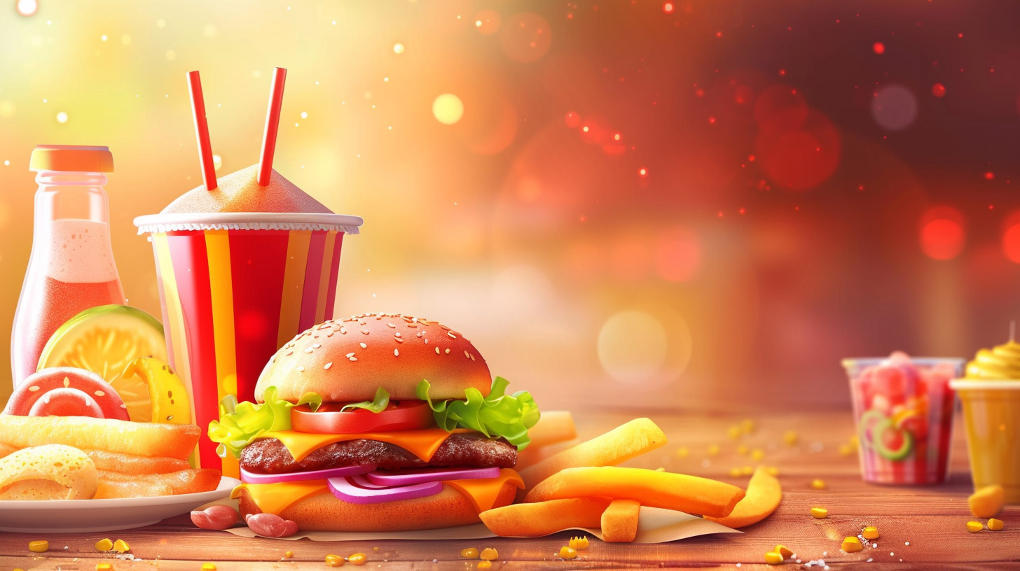 Download 4K Fast-Food Cartoon Ultra HD Wallpaper