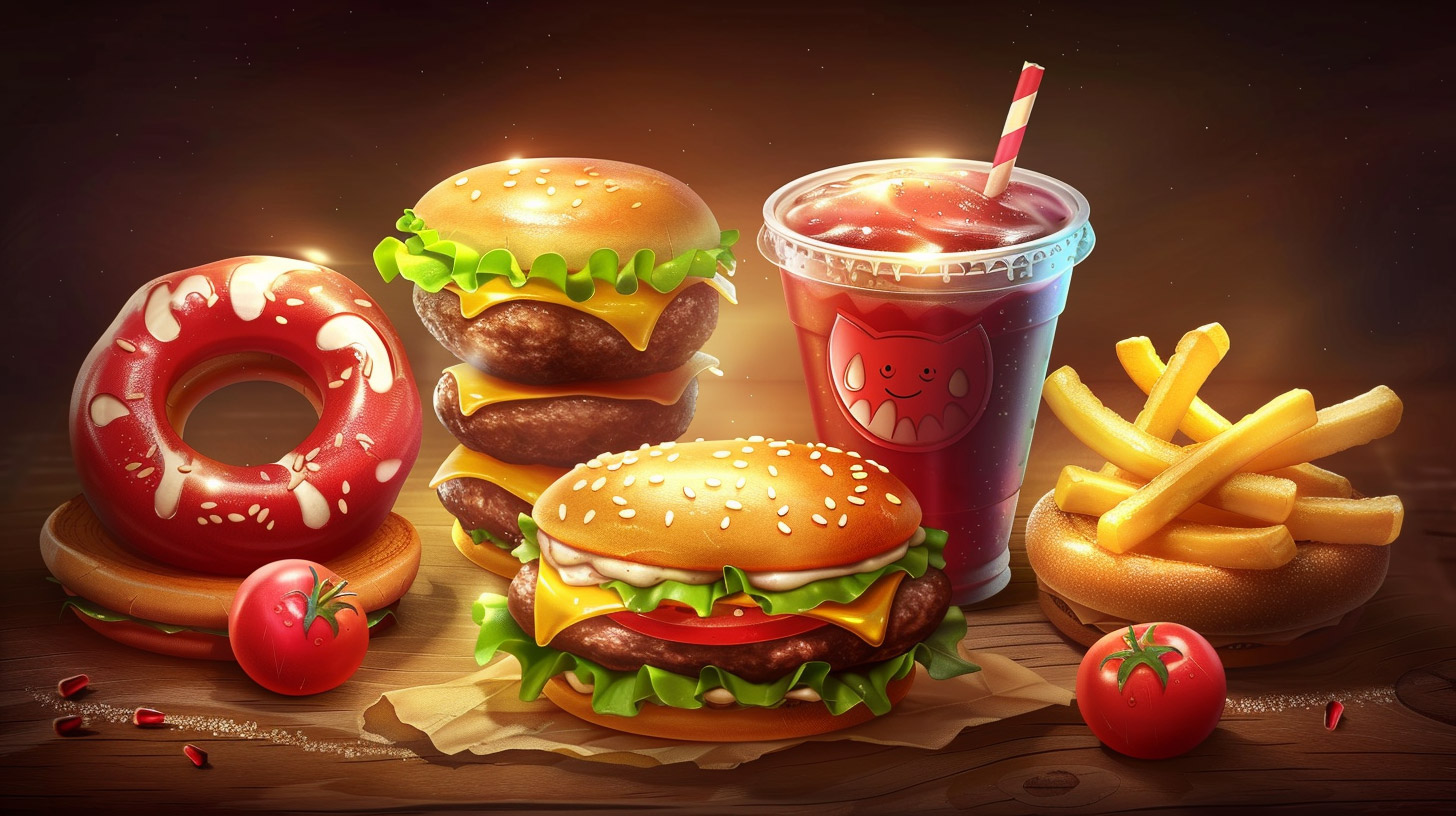 Fast-Food Cartoon Images: Free Wallpaper for Desktop