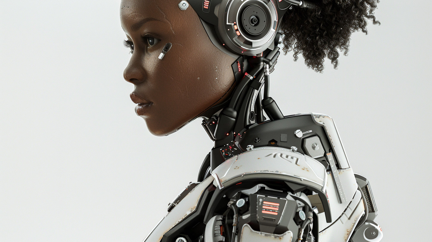 AI-Generated Female Cyborg 3D Model HD Wallpaper