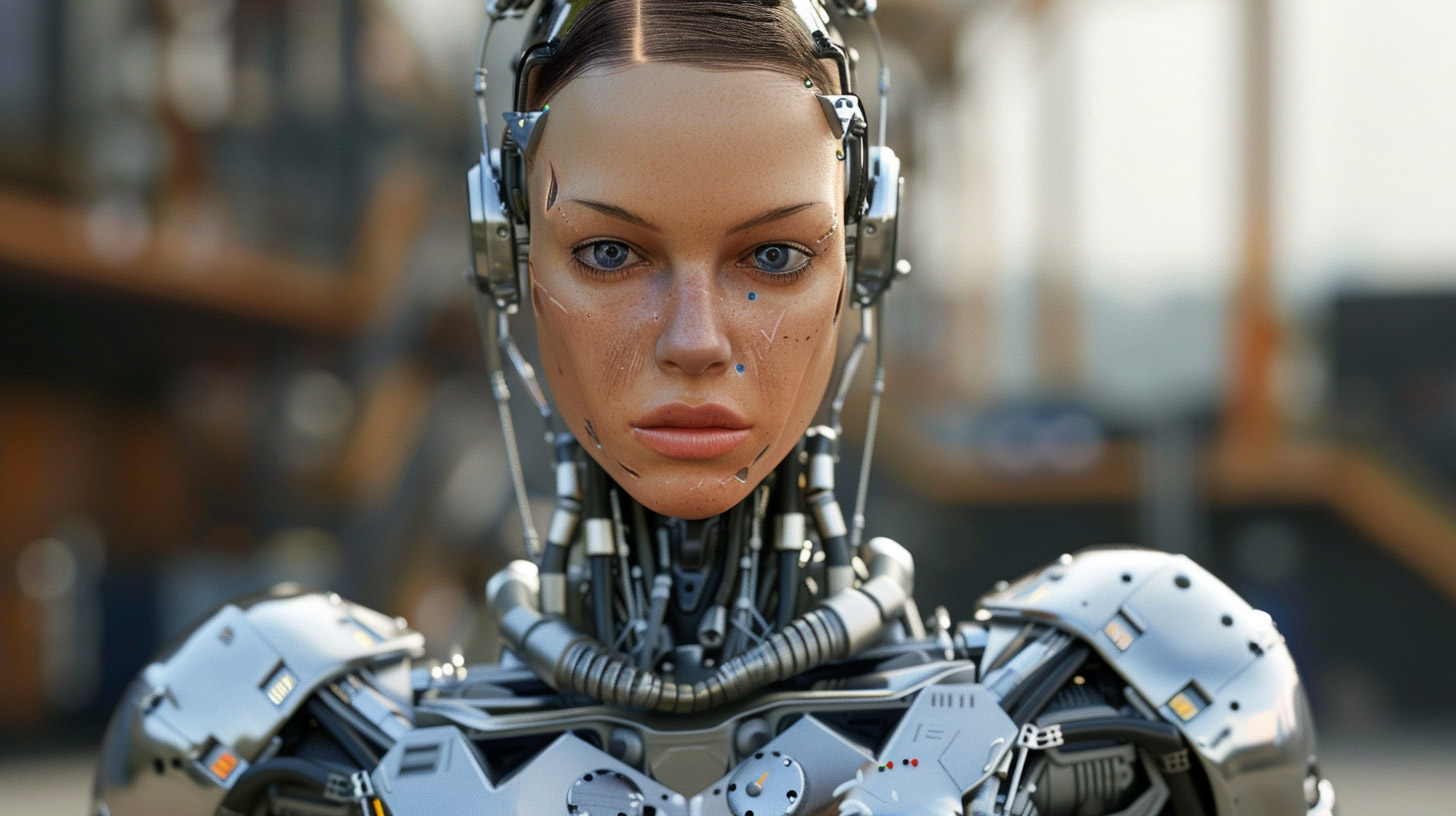 Download Free AI Wallpaper of Female Cyborg Designs