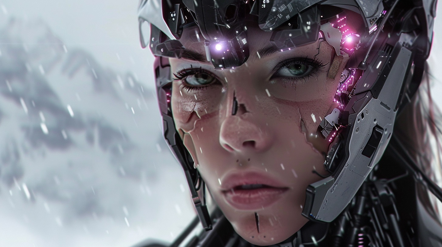 Vibrant Female Cyborg Art for PC Wallpapers to Download