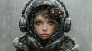 Explore Digital Backgrounds: Female Cyborg Art Collection