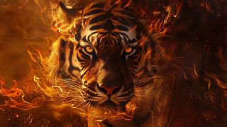 Vibrant Fire Tiger HD Pics for Stylish Desktop Background