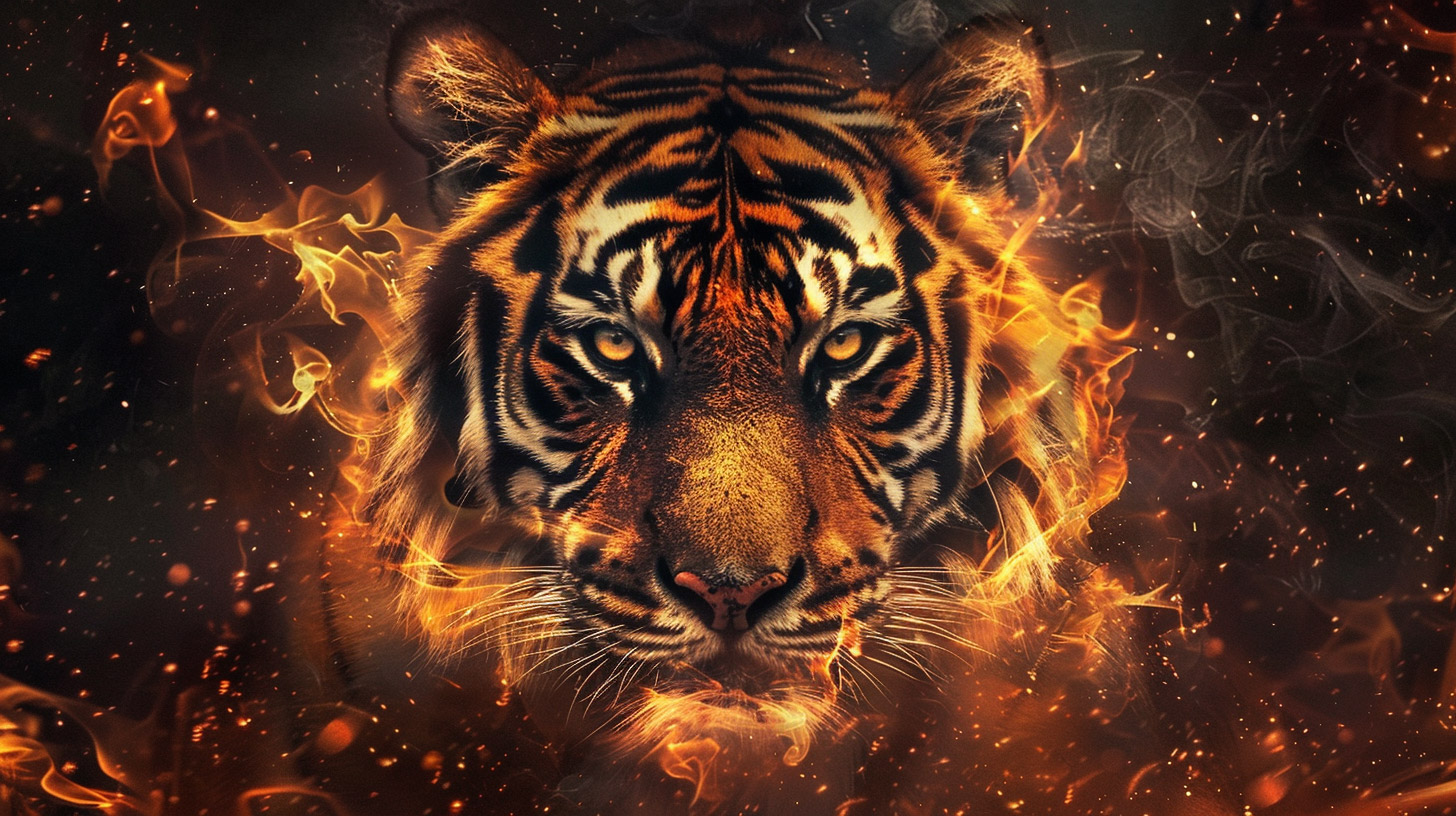 Engaging Fire Tiger Images in Ultra HD Quality