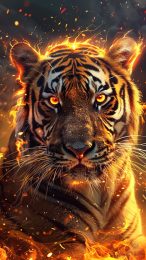 Fire Tiger Mobile Backgrounds: Perfect for iPhone and Android