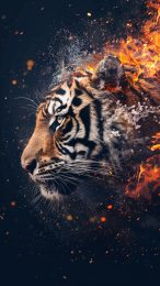 Unleash the Power of Fire Tiger: Wallpaper Download