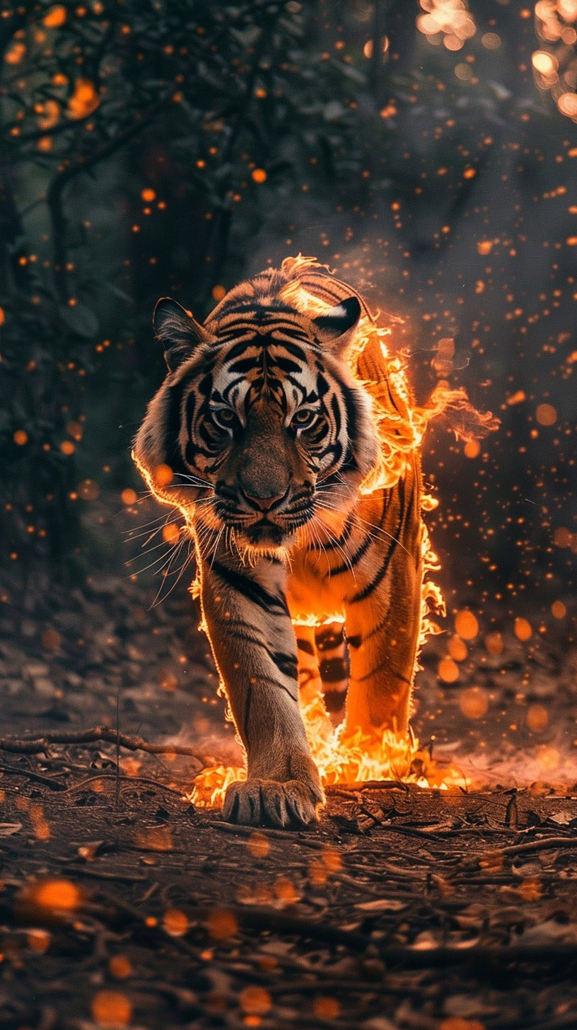 Dynamic Fire Tiger Wallpaper for Android: Download Now