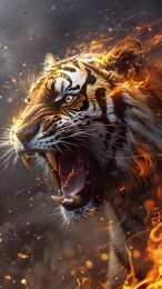 Fire Tiger Theme: Free Photo Collection for Mobile Users