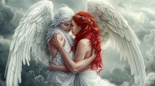 Forbidden Love: Angel and Demon HD Wallpaper for Desktop