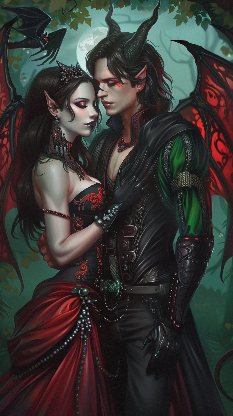 Forbidden Love: Angel and Demon HD Phone Wallpaper