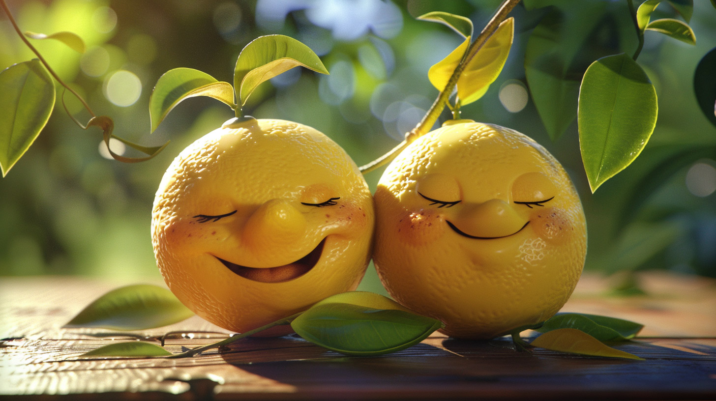 Vibrant HD Wallpaper of Funny Lemons for Your Screen