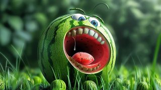 Free AI Wallpaper Featuring Comical Watermelon Pictures