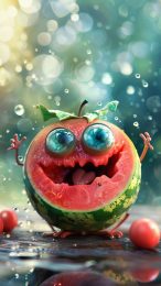 Vibrant Funny Watermelon Mobile Wallpaper: Perfect Picture