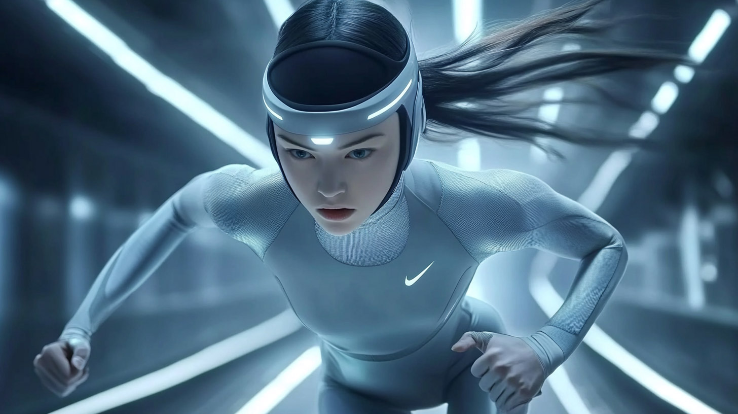 Free 8K Wallpaper: Nike Ad with Digital Background