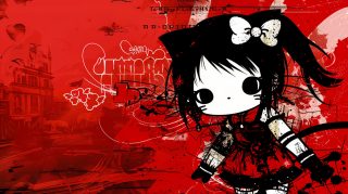 Free Digital Background: Goth Hello Kitty Photos