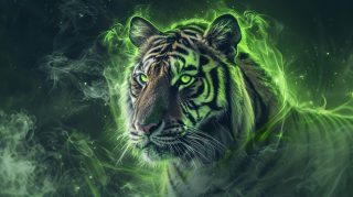 Captivating 4K Green Tiger HD Wallpaper for PCs