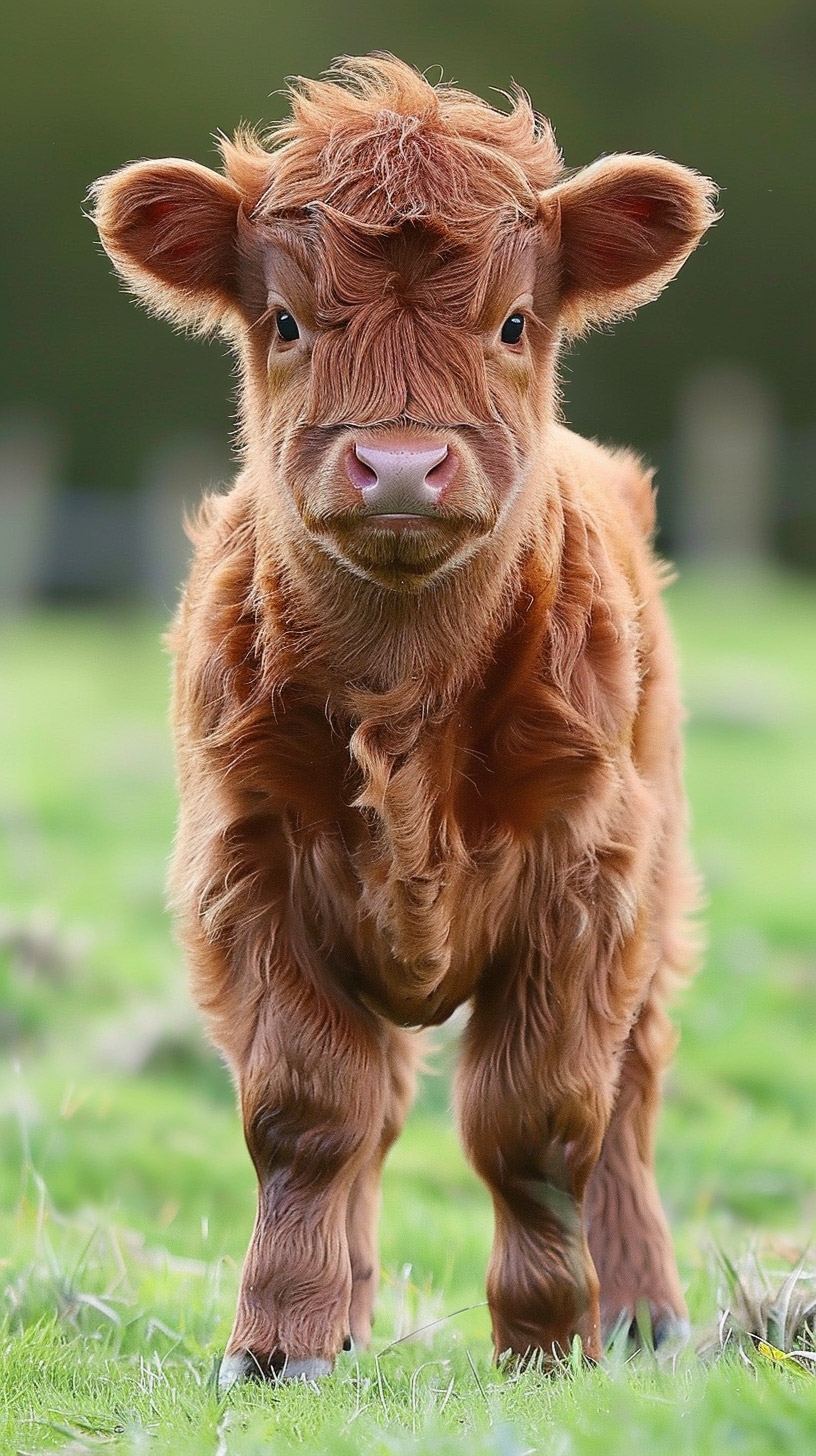 Highland Cattle Calf: Free HD Mobile Wallpaper