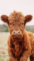 Highland Cattle Calf 9:16 Mobile Wallpaper for All Phones