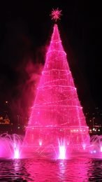 Energetic Hot Pink Christmas Tree Wallpaper for Android