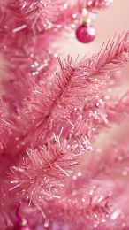 Vibrant Hot Pink Christmas Tree Background for Phones